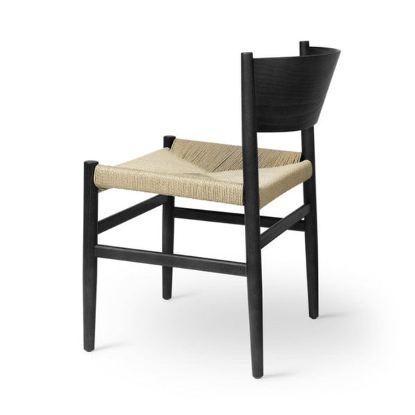 Nestor Sidechair | Black Beech | Natural paper cord seat | by Tom