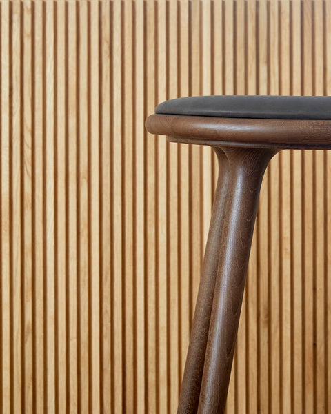 High Stool | Brown stained beech | 69 cm | by Space Copenhagen
