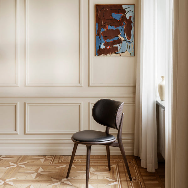 m*K様 made in ITALIY dining chair Mirasol Dining Side Chair with Espresso Finish & Snow Crypton Fabric