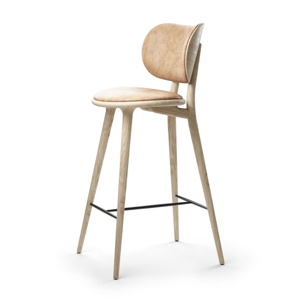 High Stool Backrest | Natural Matt Lacqured oak | 74 cm | by Space Copenhagen