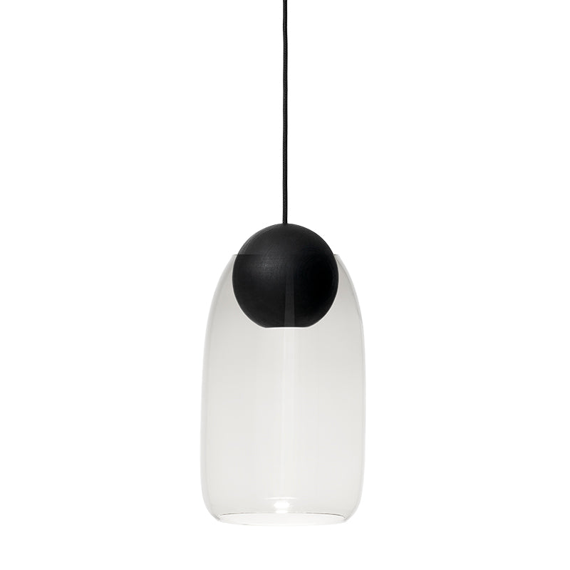 Liuku Pendant Black Ball | Transparent | by Maija Puoskari