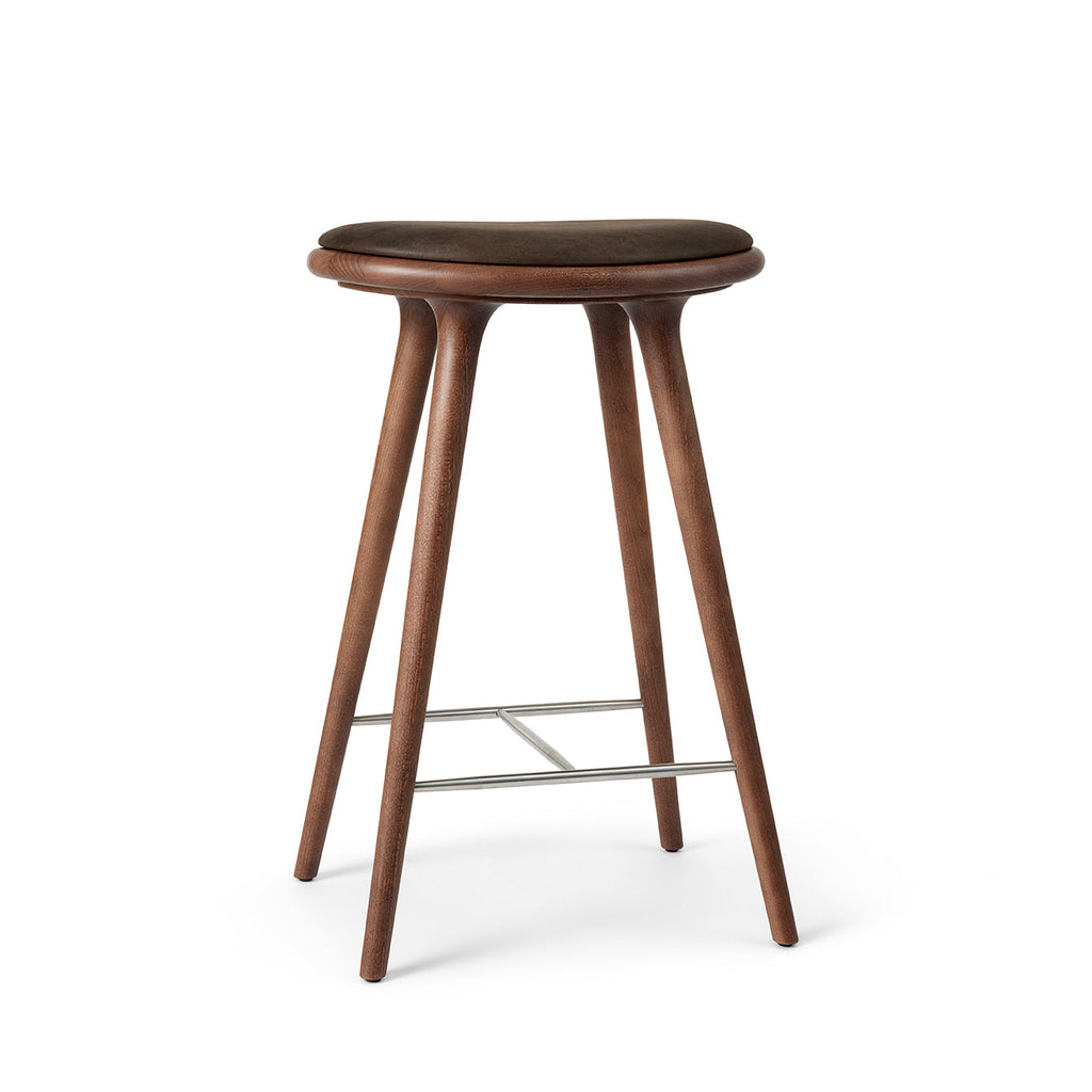 High Stool | Brown stained beech | 74 cm | by Space Copenhagen