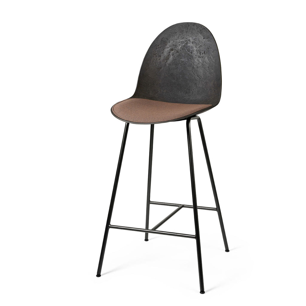 Eternity High Stool | Uphol. Seat | Coffee Waste Black | by Space Copenhagen