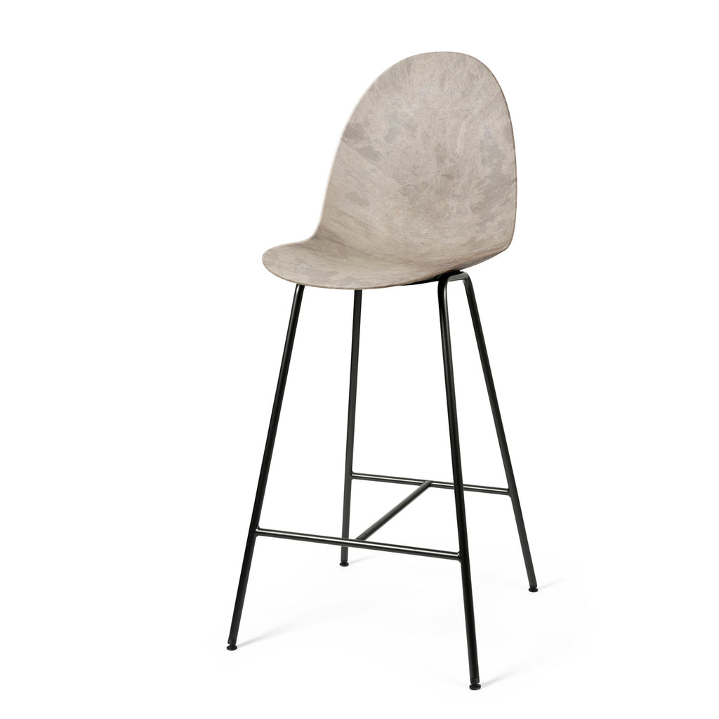 Eternity High Stool | Full Front Uphol. | Wood Waste Grey | by Space Copenhagen