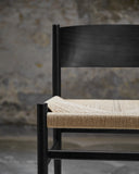 Nestor Armchair | Black Beech | Natural paper cord seat